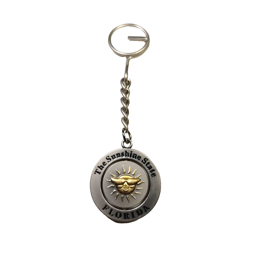Florida The Sunshine State Spinner Metal Keychain